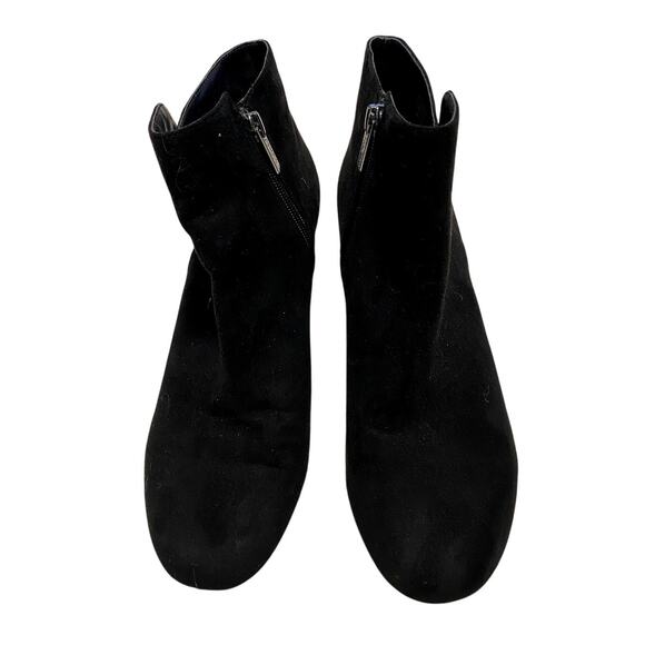Kenneth Cole Reaction Booties Womens Size 8.5 Tip Plain Wedge Black Ankle Boots - Picture 1 of 9